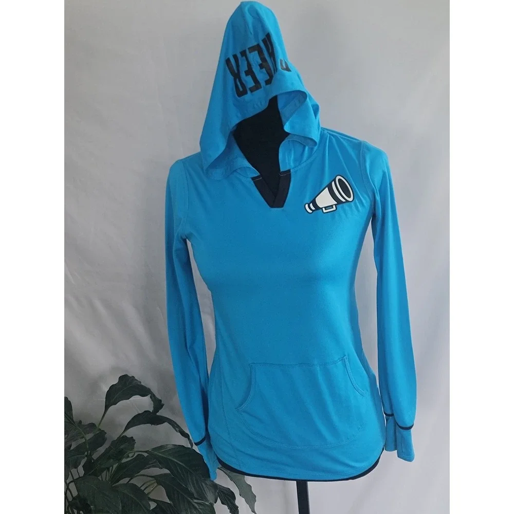 Justice‎ Girls Blue Cheer Megaphone Performance Hoodie Long Sleeve Size 10
